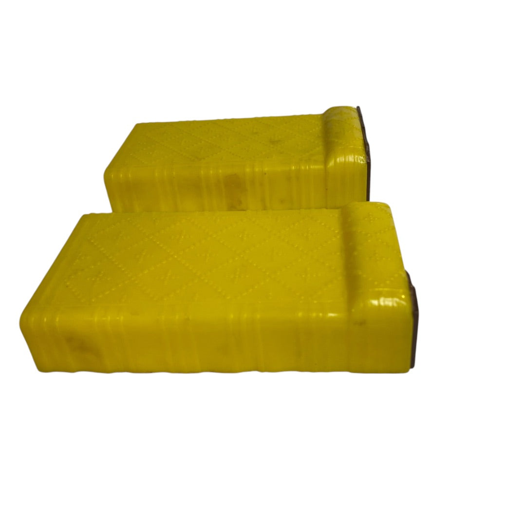 1950s Plasco Miniature Dollhouse Twin Beds Yellow 1:18 Damaged 2 Pieces