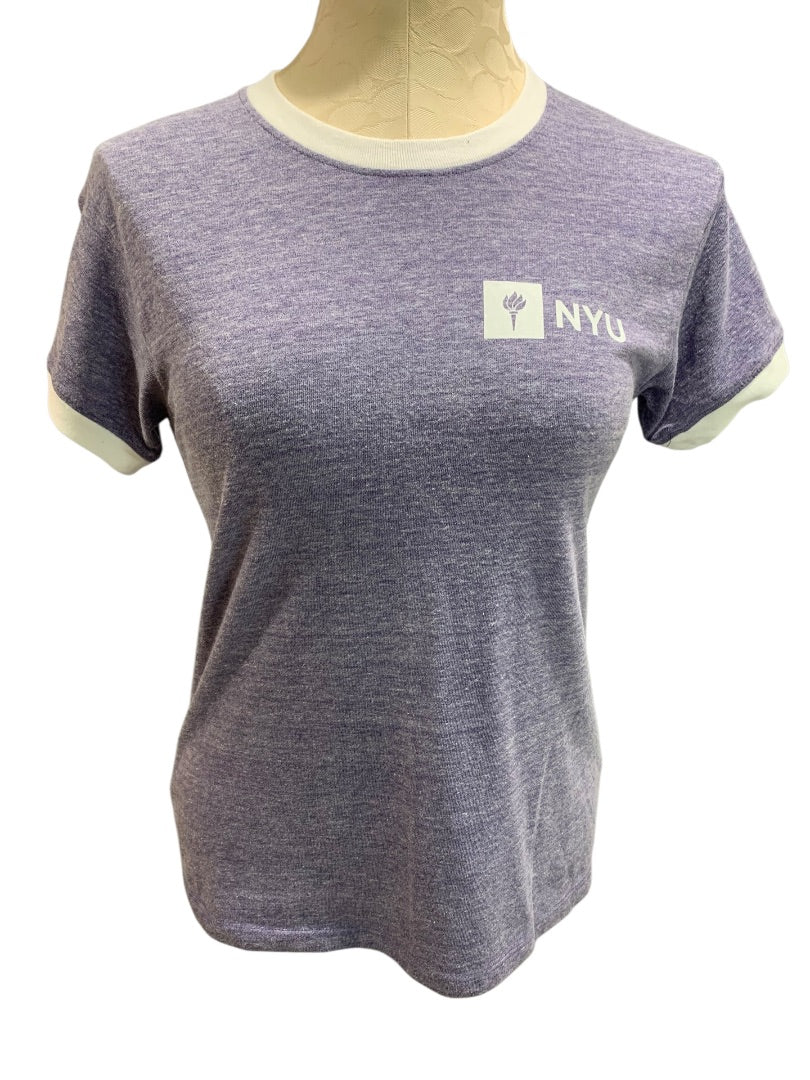 Small Original League Collegiate Outfitters NYU Womens Retro Tshirt Purple