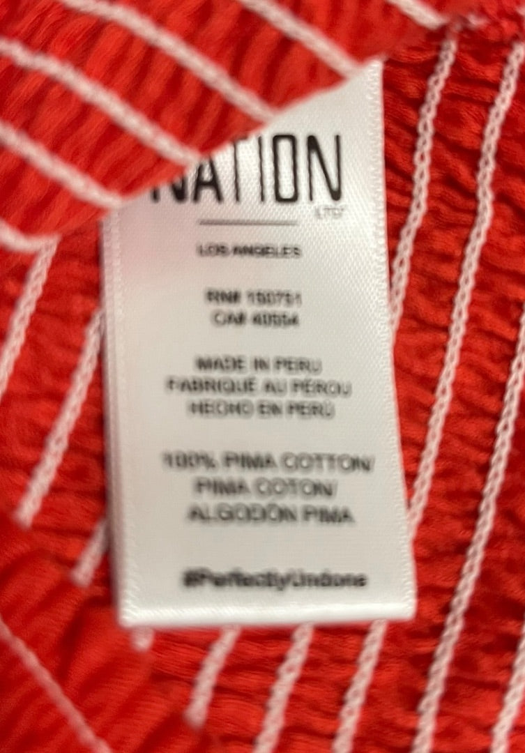 XS Nation Anthropologie Smocked Sleeveless Womens Top New Christine Tank