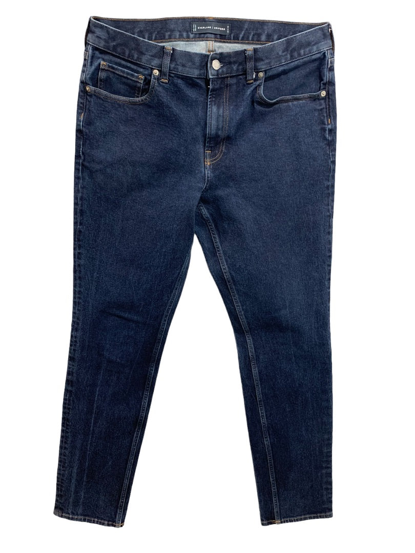 35 x 34 Everlane Uniform Mens Jeans The Slim Jean Dark Wash Blue Denim
