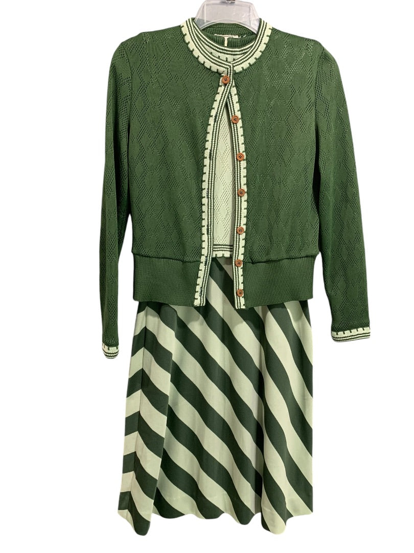 Medium Jonathan Logan Vintage 1960s Dress and Cardigan Stripe Retro Cosplay