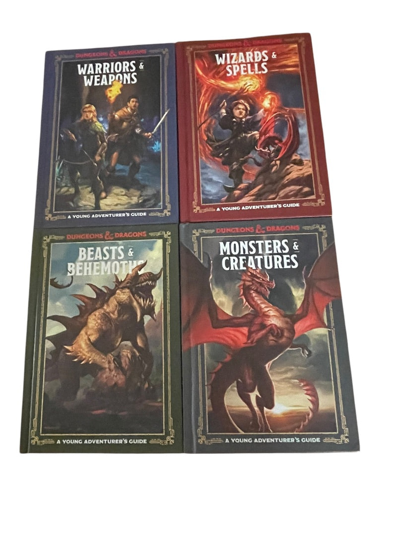 Set of 4 Dungeonos & Dragons Hardcover Books A Young Adventurer's Guide