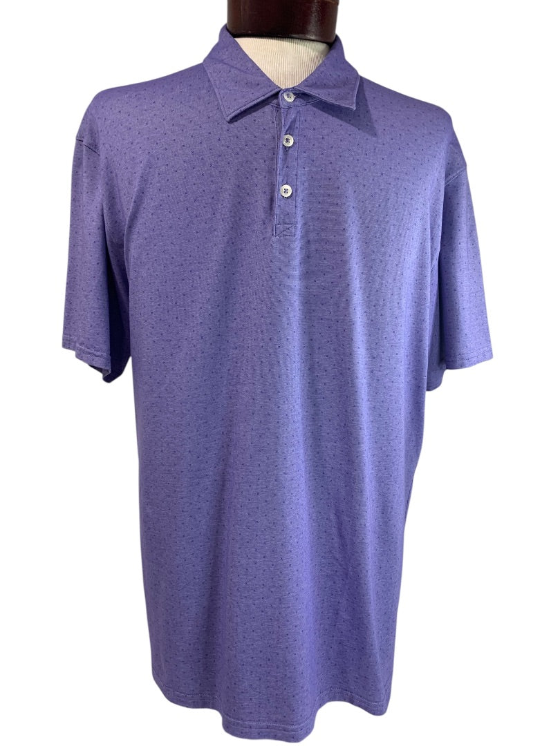 XXL Zachary Prell Mens Golf Polo Shirt Micro Print Purple Short Sleeve