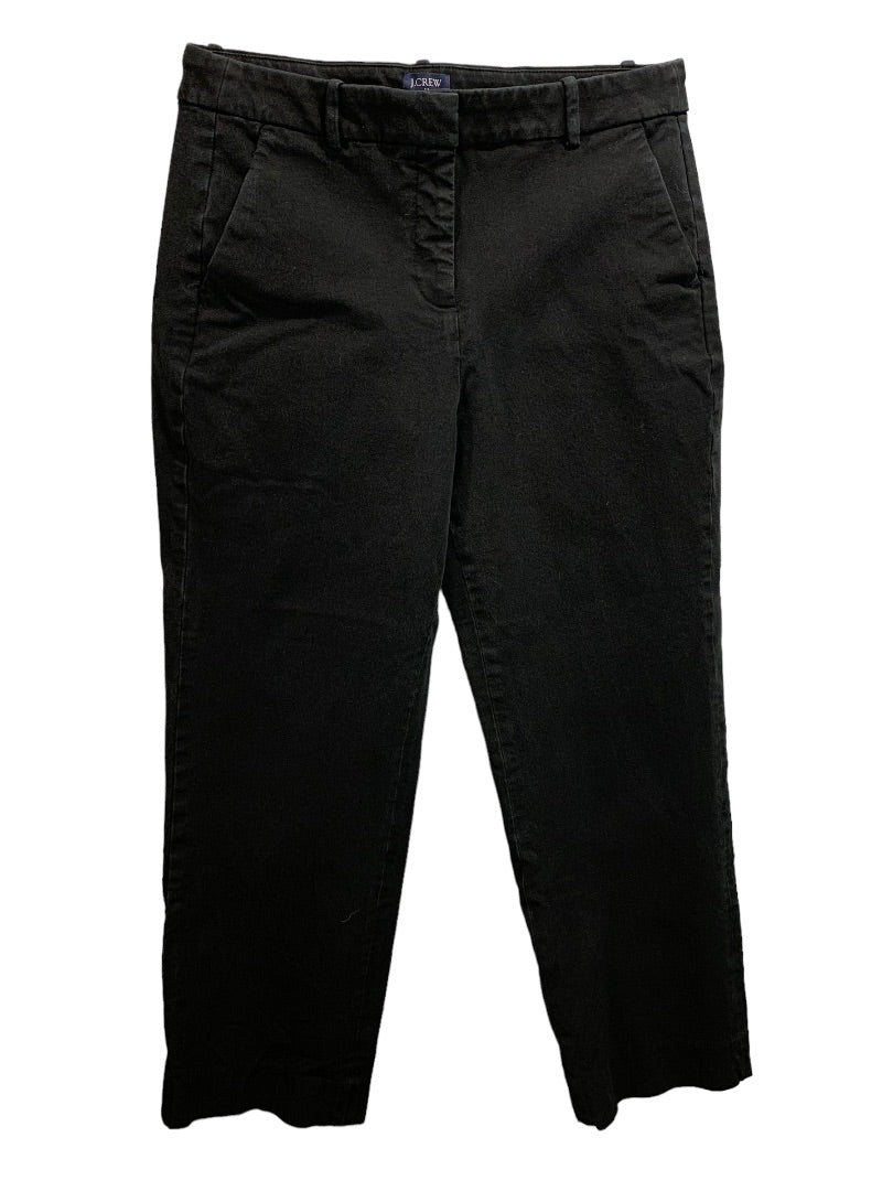 Size 10 J.Crew Womens Black Kallie Pants Straight Leg Crop Style BO899