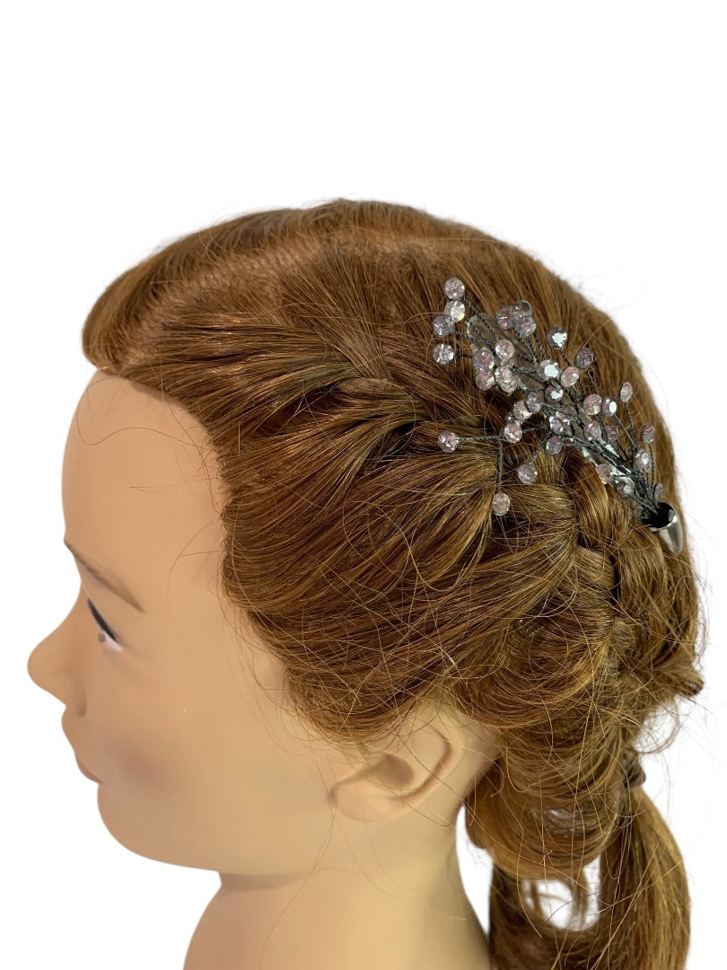 Vintage Plastic Hair Comb Rhinestone Spray Formal Updo 3 Inch