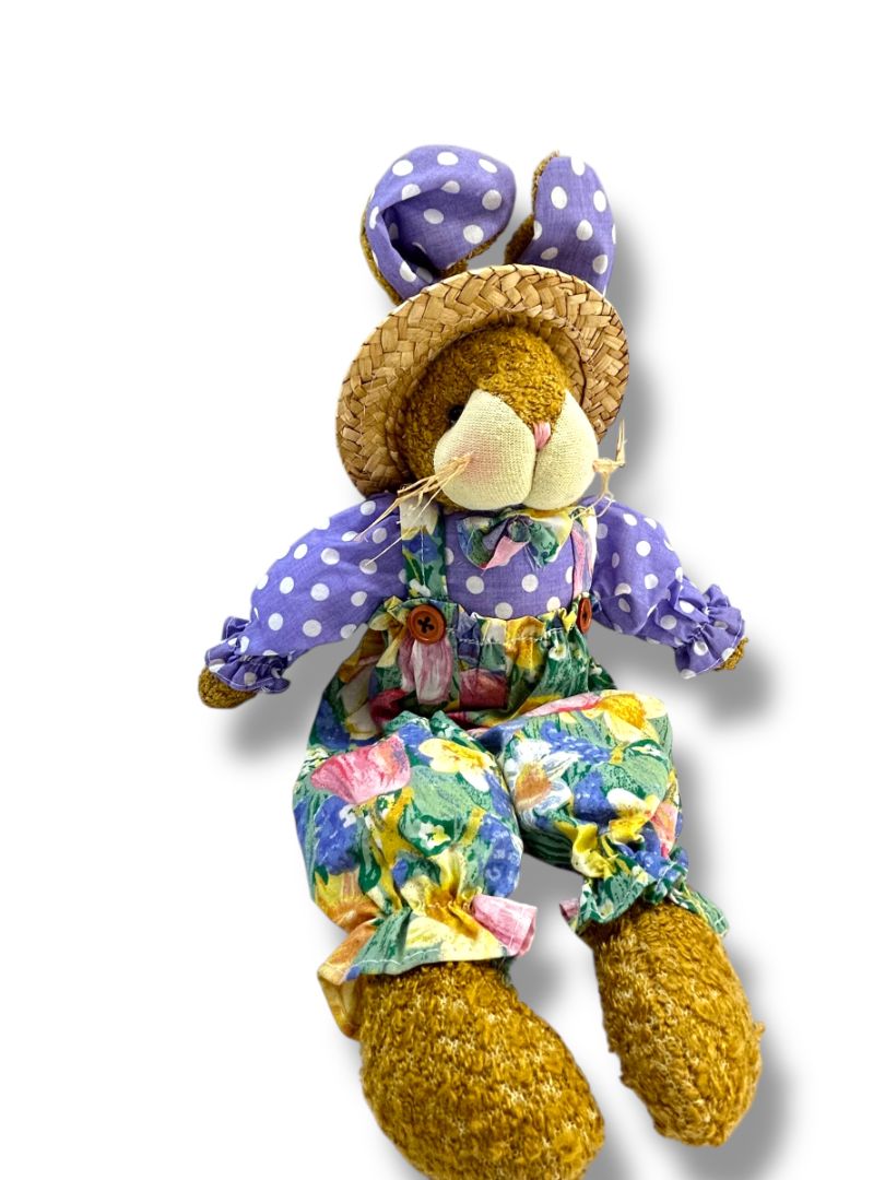 Creative Design LTD 15” Rabbit Bunny Straw Hat Weighted Sitting