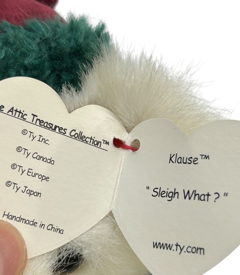 Ty Christmas 2000 Bear Klause Plush 9" Articulated Stuffed Animal