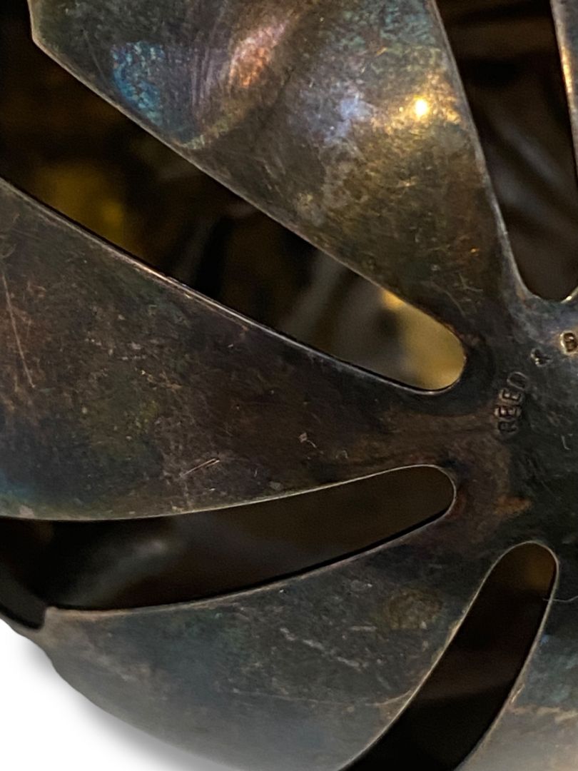 1992 Reed and Barton Silverplate Holly Bell Christmas Ornament 2.7" Diameter