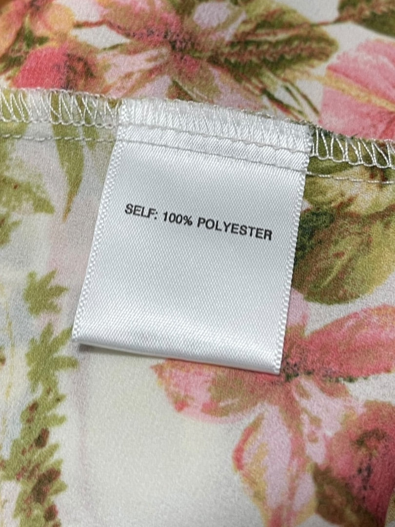 Size 3X Rose + Olive Floral 3/4 Sleeve Button Down Blouse Womens