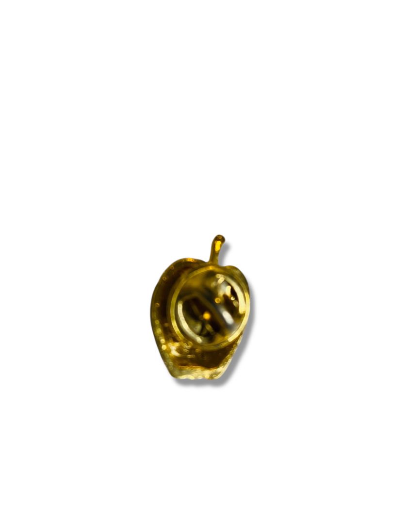 Vintage Signed Jubilee Domed Apple Lapel Pin .9" Goldtone