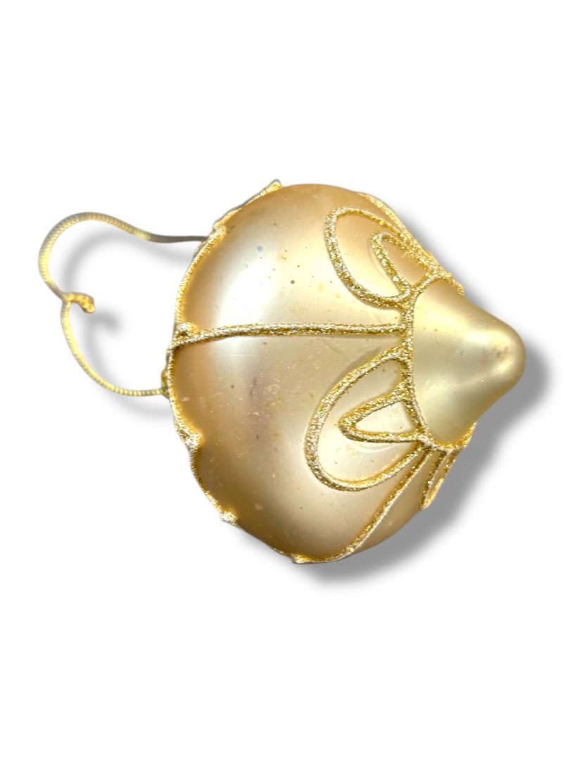 Gold Glass Onion Drop Sparkle Ornament Christmas Tree 3"