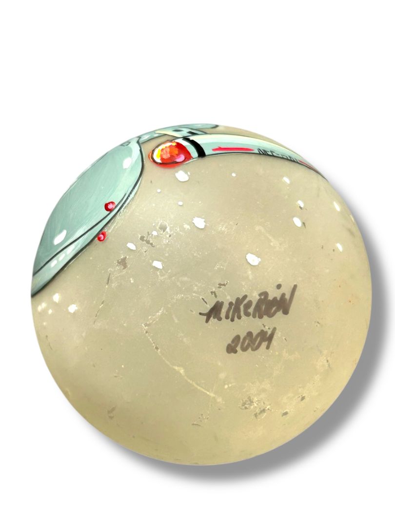 NCC-1701 USS Enterprise Holiday Painted Glass Ball Ornament 2.6" Frosted 2001