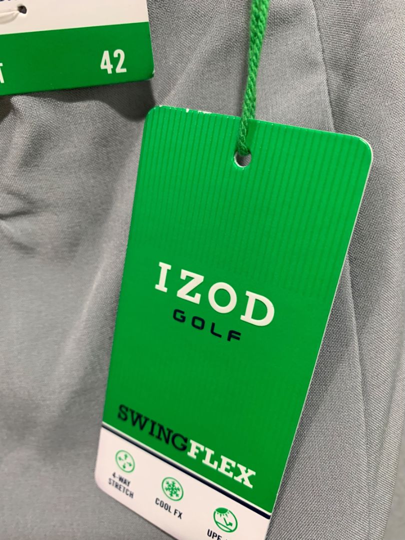 Size 42 Izod Golf SwingFlex Waistband New Mens Shorts Gray Straight Fit