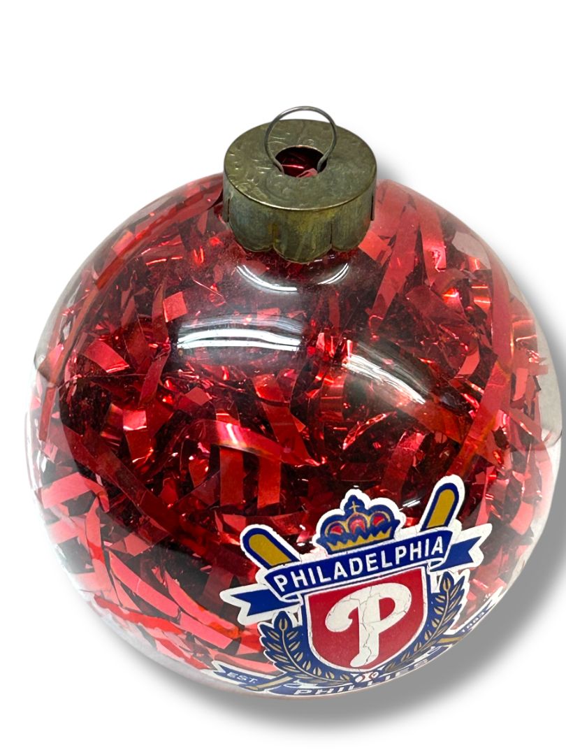 Vintage Philadelphia Phillies Holiday Acrylic Ball Ornament 3.2"