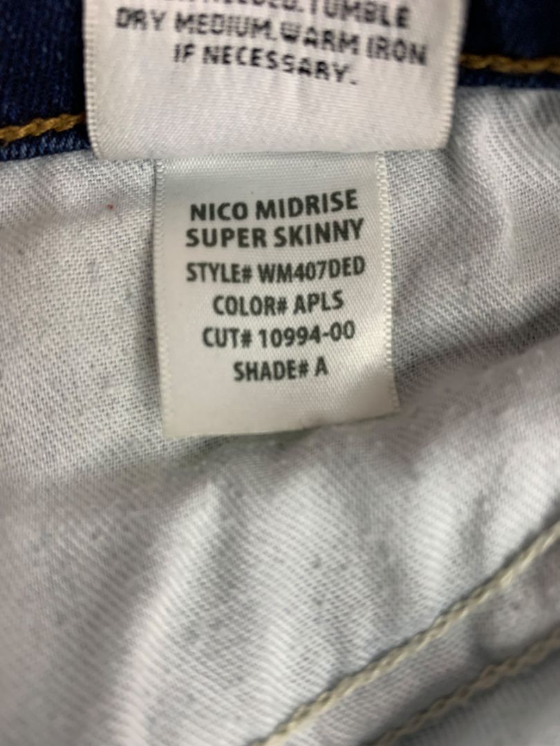 Size 27 Hudson Womens Nico MidRise Super Skinny Jeans Distressed