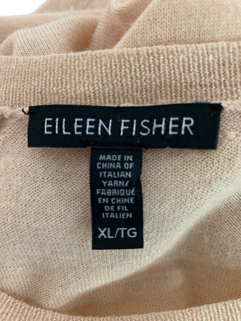 Size XL Eileen Fisher Womens Italian Yarn Sweater Beige Lightweight