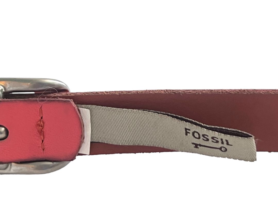 Medium Fossil Coral Leather Women's Belt Studded