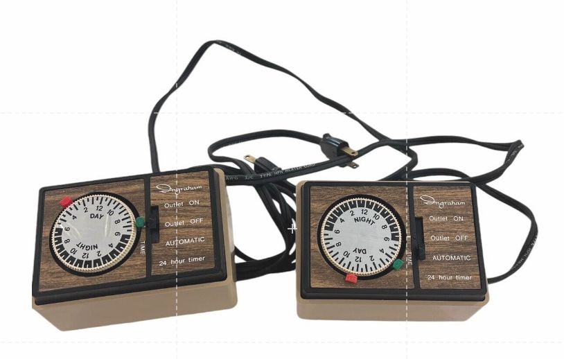 Vintage Ingraham Heavy Duty 24-Hour Multiple Program Appliance Timer Set 2