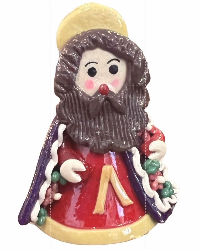 Joseph NATIVITY Figure Handmade Mazapan Bread Dough Folk Art Glossy