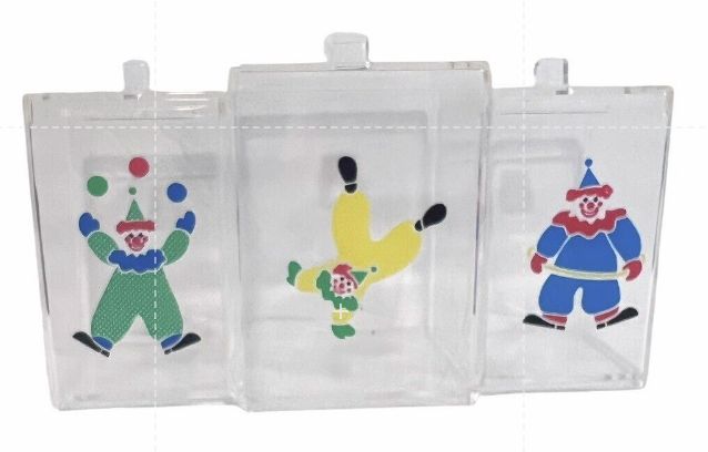 Vintage Nursery Organizer With Clowns Lidded Infant Baby 3 Compartment