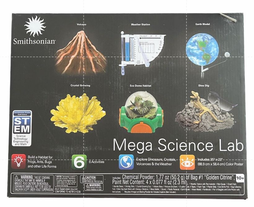 Smithsonian Mega Science Lab Kit STEM 6 Activities New Damaged Box