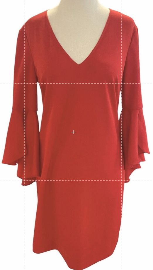 Size 2 Trina Turk Womens Bell Sleeve V Neck Ponte Sheath Dress Red NWT Holiday