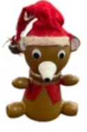 Vintage Hand Painted 1970’s Wooden Christmas Ornament Bear 3”