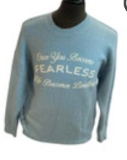 Size Medium Bershka Pulliver Sweater Blue White “once You Become Fearless…”