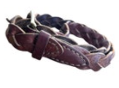 Vintage Mens Leather Braided Brown Belt Brass Hardware M