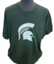 Size 2XL Gildan Michigan State Spartans T Shirt Short Sleeve Green White Tee