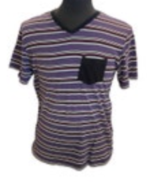 Size Medium OP Striped Pocket T Shirt Short Sleeve V-Neck