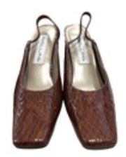 Size 7.5 Bellini Snakeskin Embossed Patent Leather Slingback 3" Heels 80’s Shoes