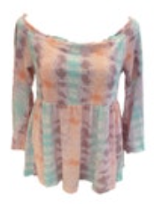 Torrid Womens Plus Sz 1X Tie Dye Babydoll Smocked Off-Shoulder Bell Sleeve Top