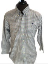 Size Medium Overton men's Button Shirt Plaid Long Sleeve Palmetto Moon SC
