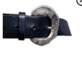 Size Large Black Western Wide Leather Belt Horse Silvertone Buckle