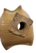 Ceramic Art Pottery Fish Bird House Handmade Signed Clay Natural
