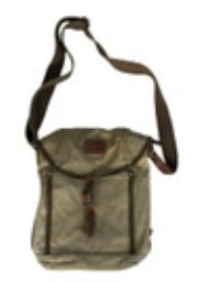 TSD Brand Forest Flap Crossbody Messenger Bag Tan Canvas Brown Leather Trim