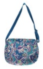 Vera Bradley Lighten Up Messenger Bag Waikiki Blue Paisley Crossbody