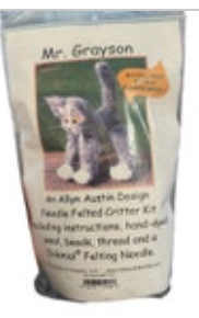 Needle Felted Cat Critter Kit Allyn Austin Navajo Churro Wool Mr. Grayson NEW