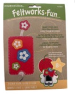 Dimensions Feltwork Fun Phone Case Cover Felt Embroidery Kit Kid Craft Red Flowe