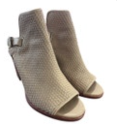 Frye Womens Woven Leather Slingback Open Toe Booties Boots Dani Lt Beige Size 9