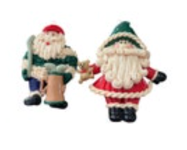 Dough Christmas Ornament Glossy Golf Santa Claus Sleigh Set Of Two