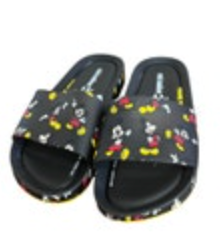 MINI MELISSA Unisex Black Slides Mickey Mouse Sandals Size 2 Youth Disney Beach