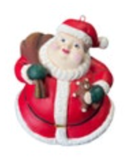 Jolly Round Santa Claus Christmas Ornament Holiday Whimsical