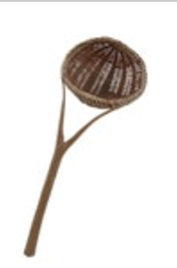 Primitive Rattan Wicker Basket Woven Soup Ladle Strainer Dipper Vintage