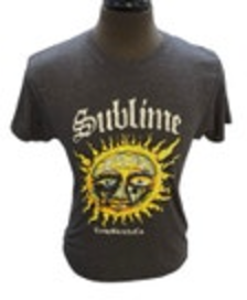 Size L Sublime Men T-Shirt Dark Gray Long Beach California Graphic Tee
