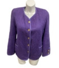 14 Rannoch Design Womens Blazer Jacket Royalty Purple Wool Mohair Scotland Vtg