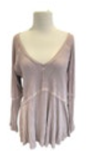 Size Medium POL Tunic Top Mauve Pink Boho V-neck Blouse Rustic