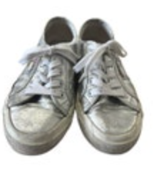 Superga Silver Metallic Shoes Womens Size 5.5 Low Top Sneakers Street Machine
