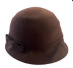 Trixie Brand Brown Women’s 100% Wool Cloche Hat Bow One Size